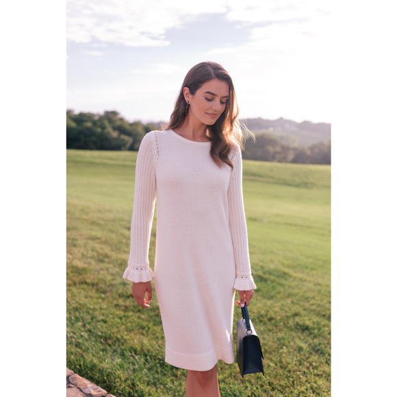 Gal Meets Glam Dresses & Skirts - Gal Meets Glam Agnes Sweater Dress XXS Ruffle Slv